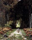 Famous Lane Paintings - Equestrienne on a Wooded Lane